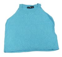 Modrý pletený crop top C&A