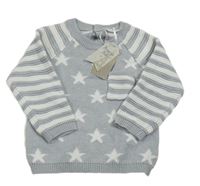 Nové - Šedý svetr s hvězdami 