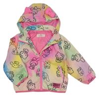 Barevná duhová šusťáková jarní bunda s Kitty a kapucí H&M