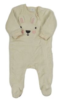 Smetanový chlupatý overal se zajíčkem Next