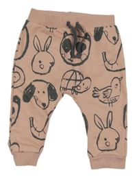 Světlerůžové tepláky se zvířaty George