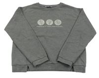 Tmavošedá mikina s kytičkami Mayoral