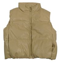 Béžopvá koženková zateplená vesta Primark