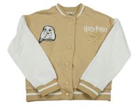 Světlehnědo-bílá baseballová mikina s Hedwigou - Harry Potter C&A