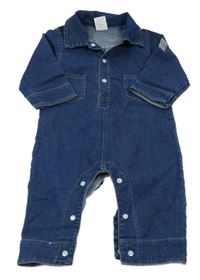 Tmavomodrý kalhotový overal 