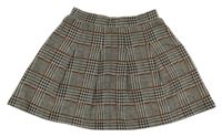 Šedo-černo-hnědá vzorovano/kostkovaná úpletová sukně Tu,