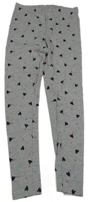 Šedé melírované legíny se srdíčky Y.F.K.