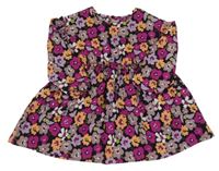 Černo-purpurové květované šaty Pep&Co