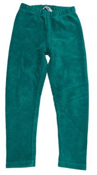 Zelené žebrované sametové legíny