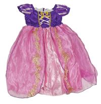 Kostým - Fialovo-růžové šaty s broží - Locika