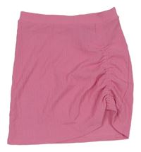 Růžová strukturovaná sukně s nařasením H&M