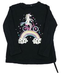 Černé triko s jednorožcem George