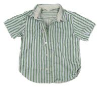 Bílo-modro-zelená pruhovaná košile H&M