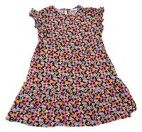 Černo-barevné květované šaty Primark