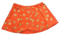 Neonově oranžová plavková sukně s palmami George
