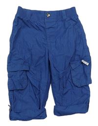 Modré plátěné rolovací cargo kalhoty F&F
