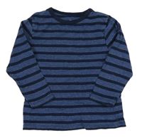Modro-tmavomodré pruhované triko H&M