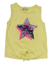 Žlutý top s hvězdičkou z flitrů Primark