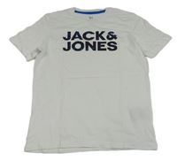 Bílé tričko s logem Jack & Jones