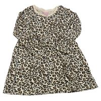 Smetanovo-hnědo-černé vzorované bavlněné šaty Kiki&Koko