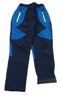 Tmavomodro-azurové softshellové kalhoty 