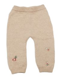 Světleoranžové pletené kalhoty s kytičkami George 