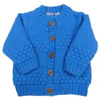 Modrý propínací podšitý zateplený svetr Lupilu