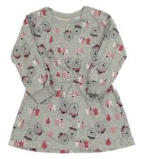 Šedé teplákové šaty s medvídky Lupilu