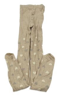 Béžové punčocháče se srdíčky 