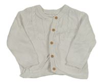 Bílý vzorovaný propínací svetr Matalan 