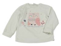 Bílá sametová mikina se sovou C&A