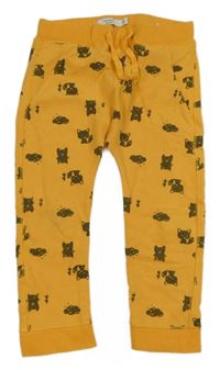 Okrové tepláky s kočkami Name it