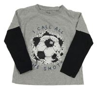 Šedo-černé triko s míčem M&Co.