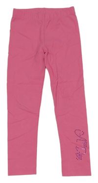 Růžové legíny s nápisem z kamínků A Dee