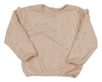 Světlerůžová mikina s kytičkami a volánky George