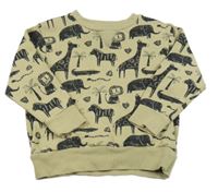 Béžová mikina se zvířátky Next