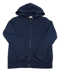 Tmavomodrá propínací mikina s kapucí H&M