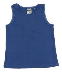 Tmavomodrý top s krajkou Pocopiano