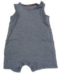 Tmavomodro-bílý pruhovaný kraťasový overal C&A