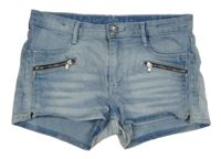 Světlemodré riflové kraťasy se zipy H&M