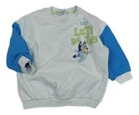 Bílo-modrá oversize mikina s Bluey