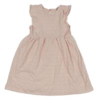 Světlerůžové vzorované bavlněné šaty s volánky Primark