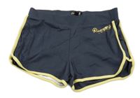 Tmavošedé kraťase se žlutými proužky a logem Pineapple