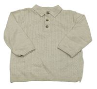 Béžový vzorovaný svetr s límečkem Next