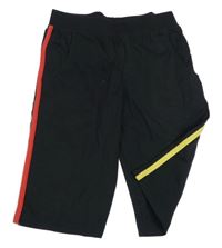 Černé teplákové kraťasy s pruhy 