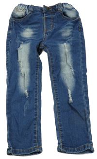 Modré šisované rifle s prošoupáním 