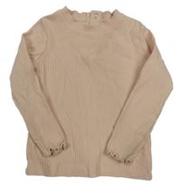 Starorůžové žebrované triko Tu