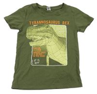Khaki tričko s dinosaurem Dopodopo