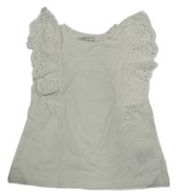 Bílé tričko s volánky H&M