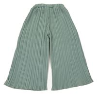 Zelenošedé plisované culottes kalhoty Shein